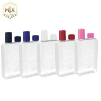 Fiole Dual Fill MX Lab Noire 50 / 75 / 100 ml anti-fuite, graduée, embout fin | Création Vap