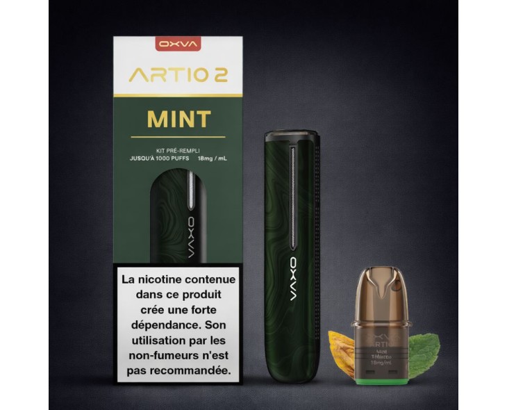 Kit Pod Artio 2 Mint Tobacco 900mAh 2ml – OXVA | Création Vap