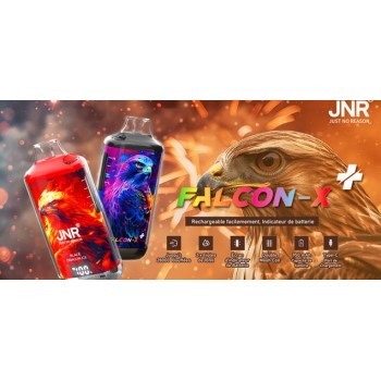 Puff JNR Falcon-X 28K Rechargeable – 950 mAh – 10 ml – Double Mesh 1,2Ω | Création Vap