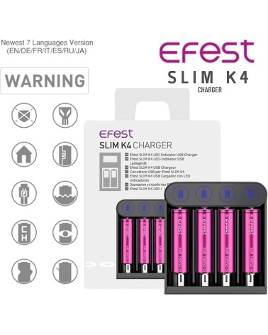 Chargeur Accus Slim K4 Efest | Création Vap