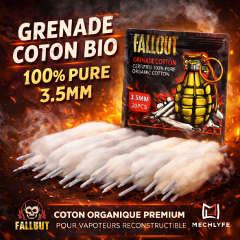 Grenade Coton Bio 100% Pure 3.5mm – Fallout x Mechlyfe | Création Vap