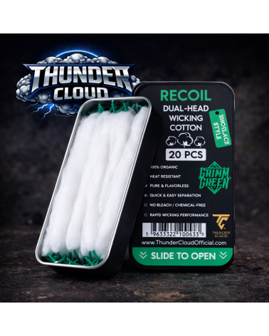 Recoil Dual Head Cotton Laces – Thunder Cloud x Grimm Green | Création Vap