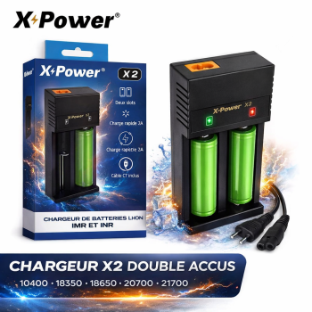 Chargeur X2 X Power – Double Accus 2 Slots | Création Vap