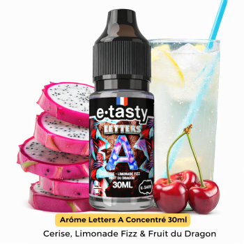 Arôme Letters A 30ml E.Tasty - Concentré DIY Cerise Limonade Fizz Fruit du Dragon | Création Vap