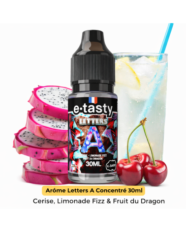 Arôme Letters A 30ml E.Tasty - Concentré DIY Cerise Limonade Fizz Fruit du Dragon | Création Vap