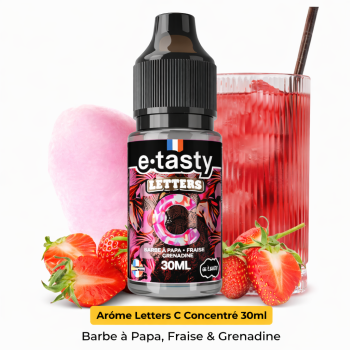 Arôme Letters C 30ml E.Tasty - Concentré DIY Barbe à Papa Fraise Grenadine | Création Vap
