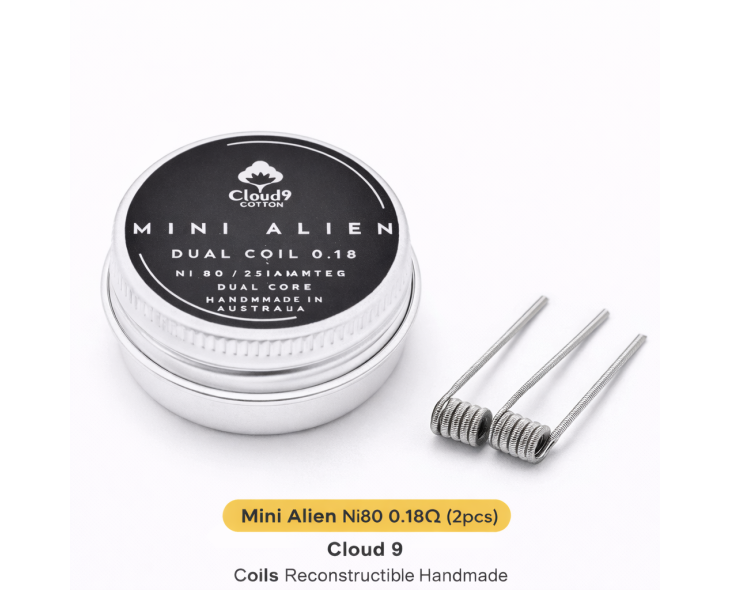 Mini Alien NI80 0.18Ω Cloud 9 - Coils Reconstructible Handmade | Création Vap Mini Alien NI80 0.18Ω Cloud 9 - Coils Reconstructible Handmade | Création Vap