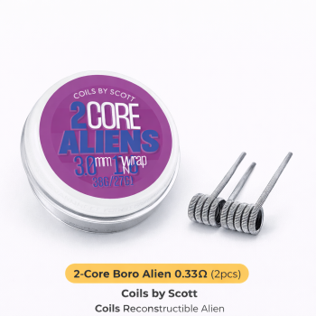 Core Boro Aliens 0.33Ω Ni80 Coils by Scott - Coils Reconstructible Alien | Création Vap