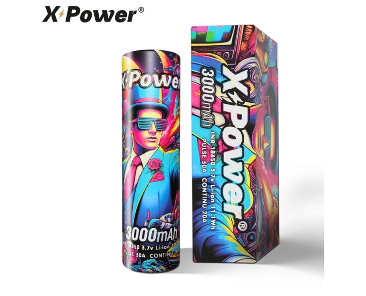 Accu 18650 3000mAh 30A X Power – Batterie Vape Haute Performance | Création Vap Accu 18650 3000mAh 30A X Power – Batterie Vape Haute Performance | Création Vap