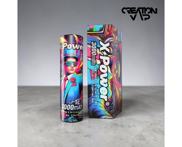 Accu 18650 3000mAh 30A X Power – Batterie Vape Haute Performance | Création Vap