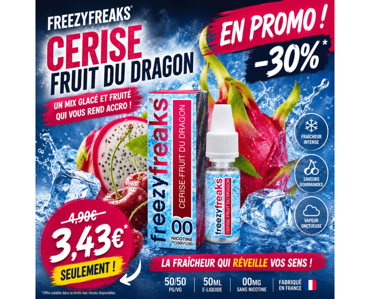 Freezy Freaks Cerise Fruit du Dragon - Promo -30% Freezy Freaks Cerise Fruit du Dragon - Promo -30%