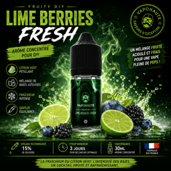 Arôme concentré Vaponaute Lime Berries Fresh 30ml citron vert, baies et fraîcheur intense