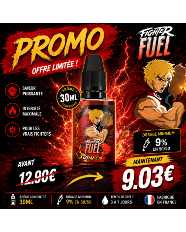 Arôme Concentré Uraken Fighter Fuel 30ml - Saveur Arbouse, Fraise et Fraîcheur