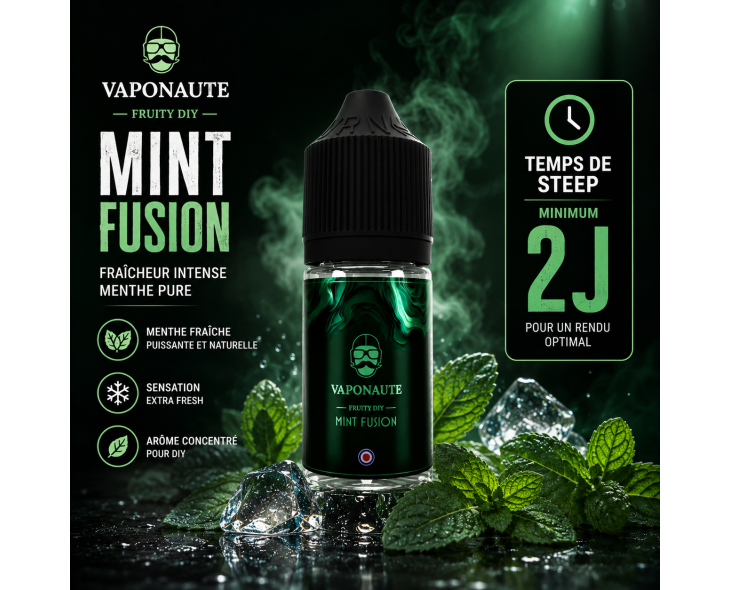 Arôme concentré Vaponaute Mint Fusion 30ml saveur menthe verte, menthe poivrée et eucalyptus