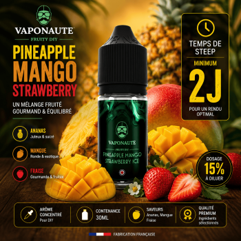 Un délicieux mélange d'ananas juteux, de mangue exotique et de fraise gourmande pour une vape fruitée et équilibrée.