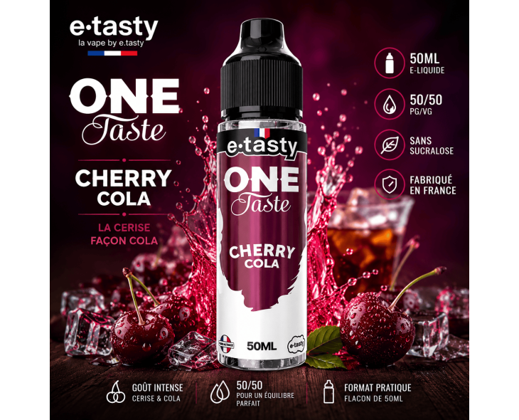E-liquide Cherry Cola One Taste E.Tasty 50ml E-liquide Cherry Cola One Taste E.Tasty 50ml