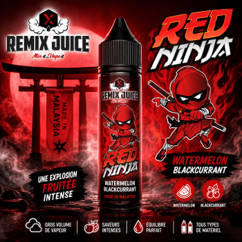 E-liquide Red Ninja Remix Juice saveur pastèque et cassis format grand volume