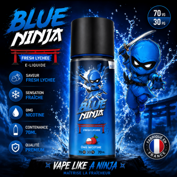 E-liquide Blue Ninja Fresh Lychee saveur litchi frais 70VG 30PG