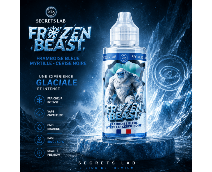 E-liquide Frozen Beast Framboise Bleue Myrtille Cerise Noire 100ml Secrets Lab E-liquide Frozen Beast Framboise Bleue Myrtille Cerise Noire 100ml Secrets Lab