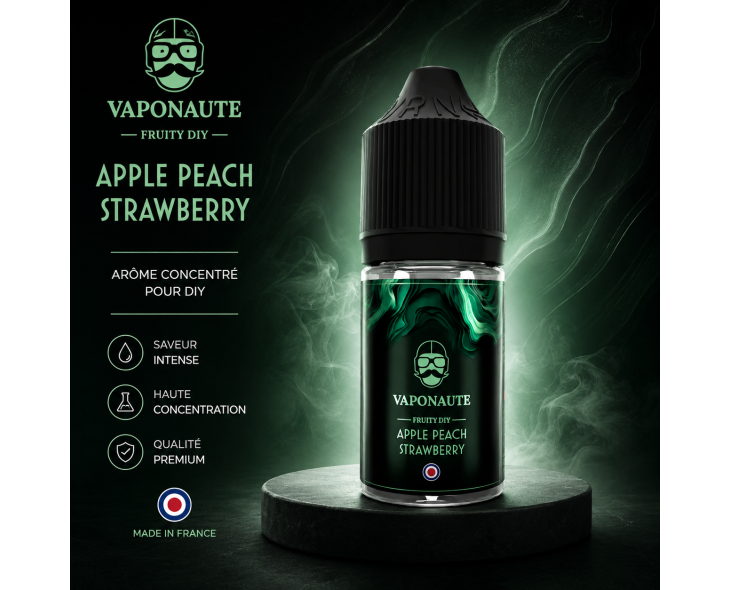 Arôme concentré Vaponaute Apple Peach Strawberry 30ml pour DIY Arôme concentré Vaponaute Apple Peach Strawberry 30ml pour DIY