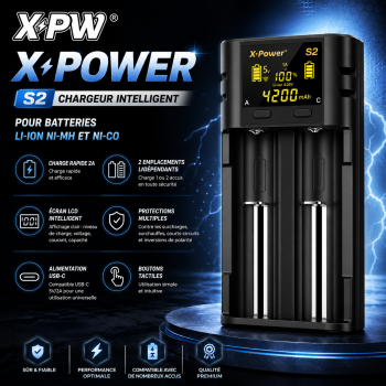 Chargeur X-Power S2 | Chargeur intelligent pour accus