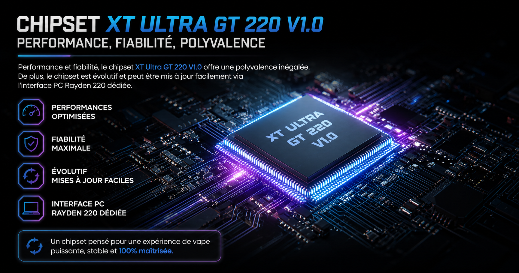 chipset XT Ultra GT box Rayden 220 BD Vape